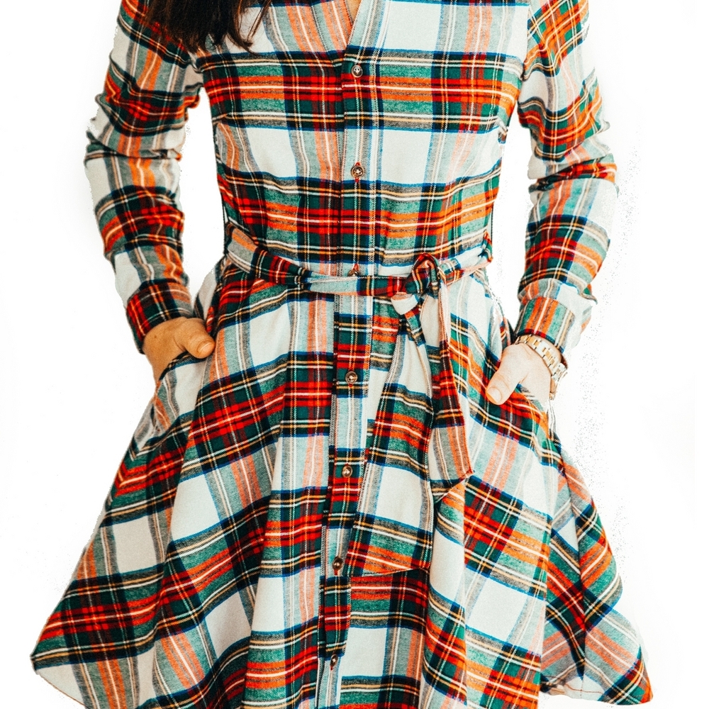 Kiel James Patrick Multicolor Plaid Dress